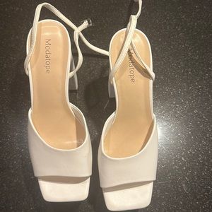 Platform white heels